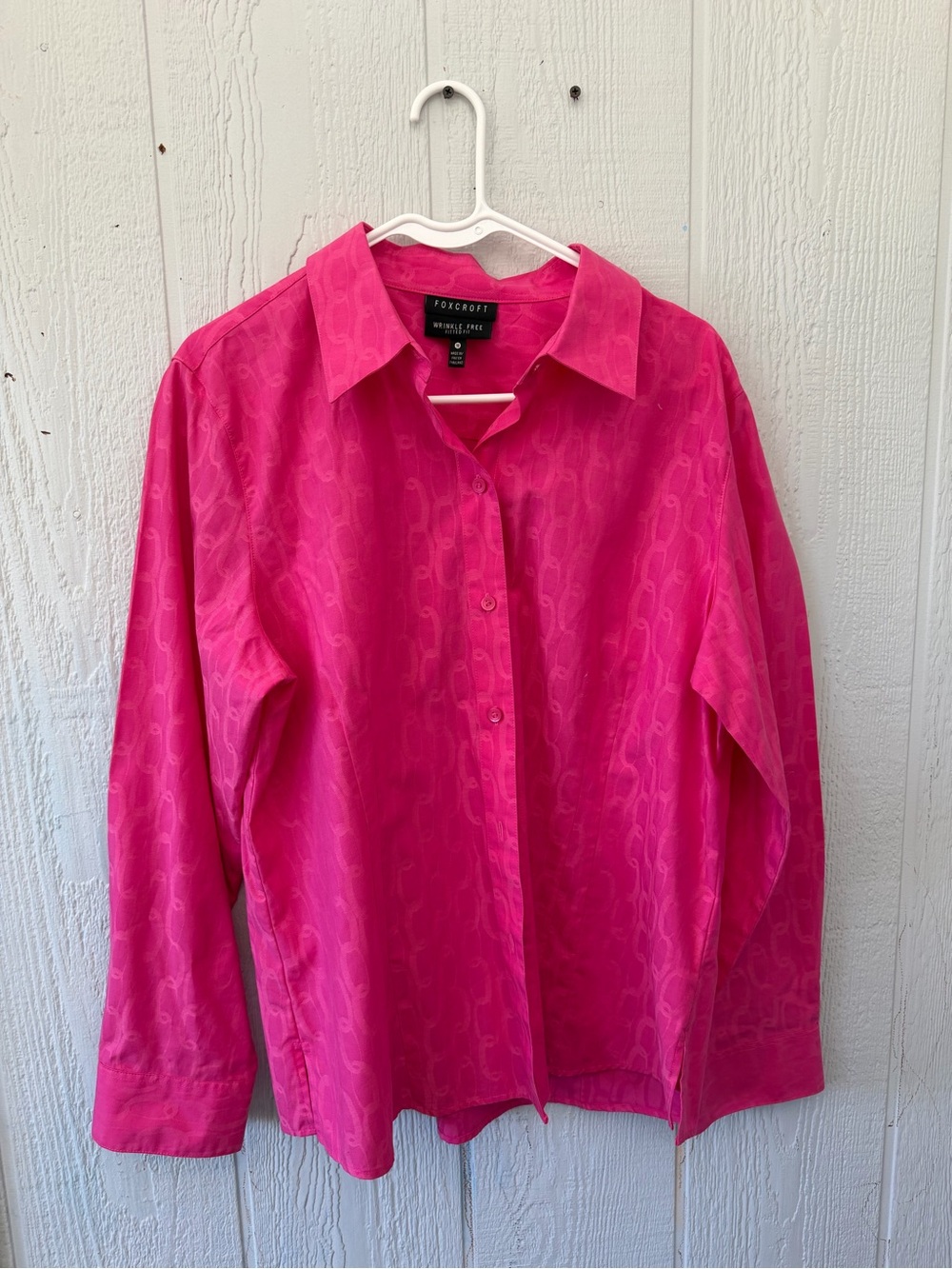 Foxcroft Hot Pink Long Sleeve Button-Down Shirt